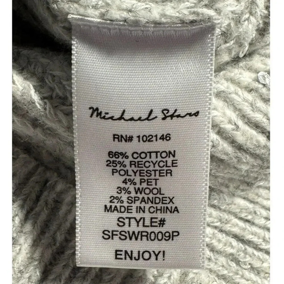 NEW Michael Stars Laurel Sequin Gray Wrap Sweater V-Neck Size‎ Small Petite NWOT - Picture 8 of 9